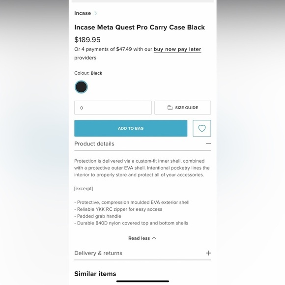 Incase Carry Case Meta Quest Pro Black Protection - Picture 14 of 14